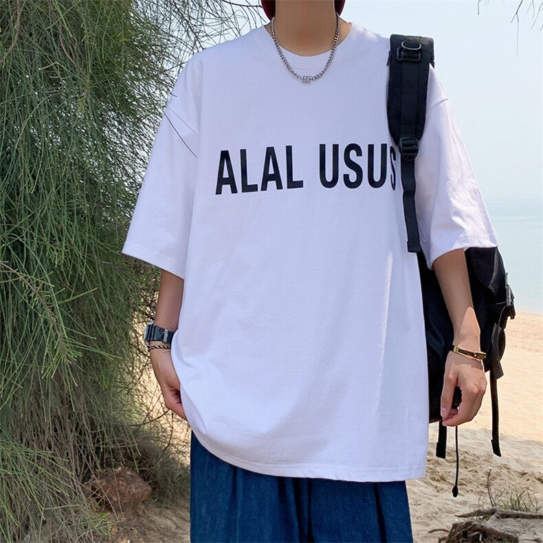 抖音现货供应夏装260克纯棉厚胶印花A158-T71-P28控48,男装T恤,电商A158