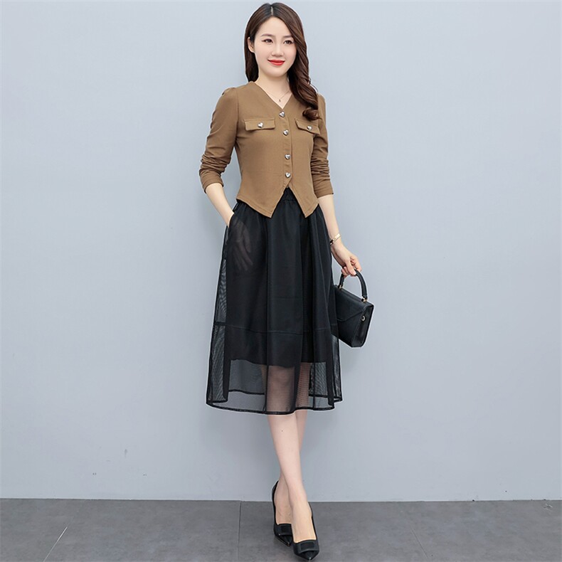 现货套装套裙2022年秋季新款女装时尚潮流休闲气质两件套,女装套装/套裙,尚洛菲