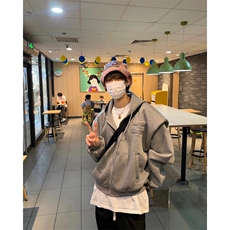 【有货】cleanfit花灰色垫肩卫衣男春秋高级感痞帅W13LL-特P48，男装卫衣，星座1007（原301D）