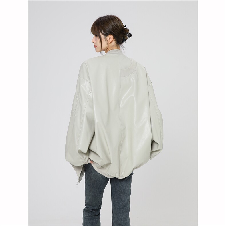 现货2025PU皮夹克美式潮牌女飞行服高街流行外套W318-P35,男装夹克,电商A170