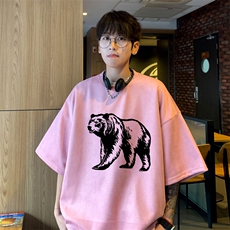！版权！2025夏季新款麂皮绒短袖T恤情侣半袖TL2421特P19，男装T恤，电商B220