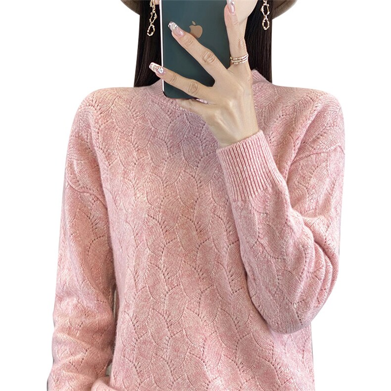 女士羊毛针织衫羊毛全身绞花柔软舒适,女装羊毛衫,开创羊绒