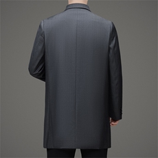 MJ81802春秋新款男士中长款风衣大翻领商务领导服男装纯色外套，男装风衣，电商B360A（原721A）