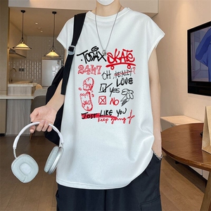 可设48小时发货支持抖音得物来样二开240克重磅美式麂皮绒背心t恤图片