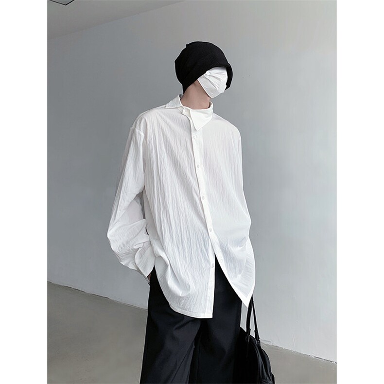 高级感白衬衫男韩版宽松潮流帅气休闲长袖设计感衬衣CS4319P75,男装衬衫,星座512-1（原513-3）