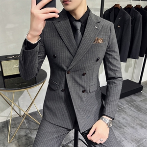 主推男士英伦风西装单排扣三件套尖领商务西服KTZ1820-P310图片