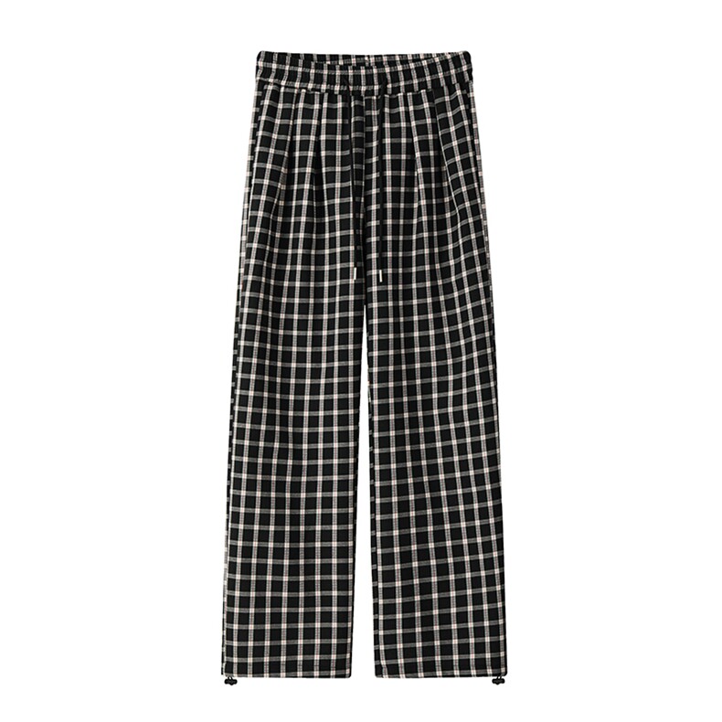 网图慎用保暖宽松格子裤银狐绒休闲阔腿裤K5628J加绒-特P38控68,男装棉衣,电商A001-1