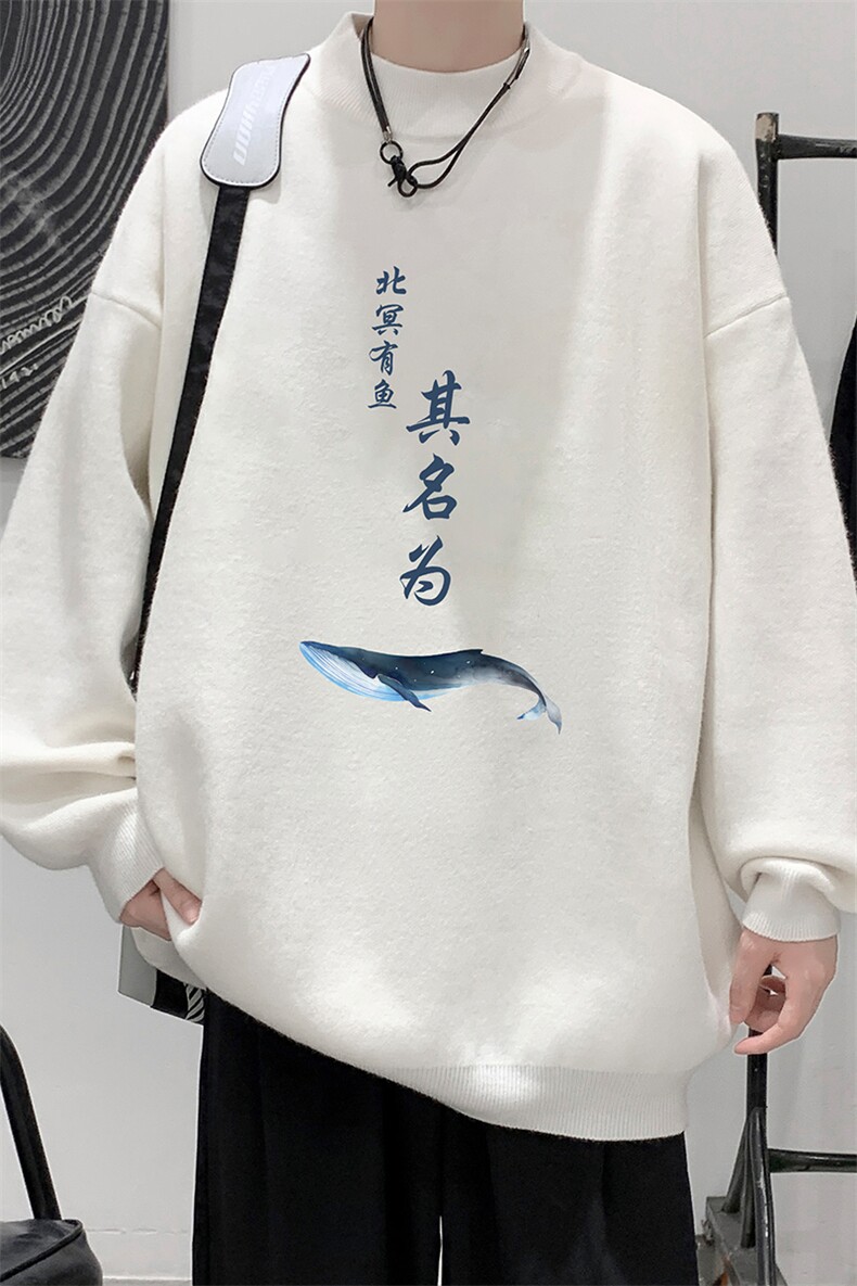 控68半高领毛衣男士大码针织衫男毛线衣男M18261-P45加绒款-P65,男装针织衫/毛衣,电商A040