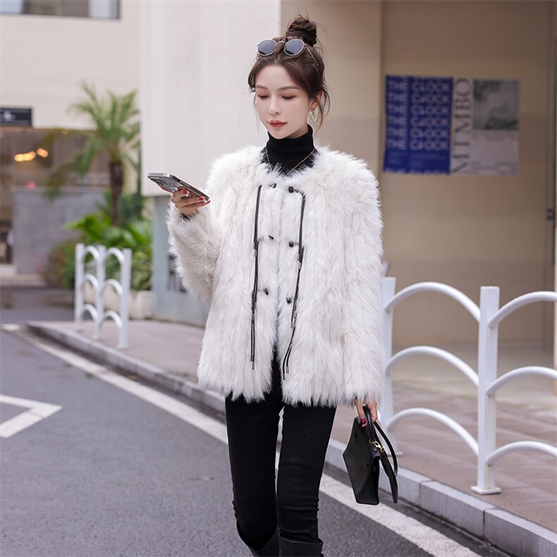 新款皮毛一体仿水貂绒外套2024年秋冬季，女装皮草，凯瑟曼