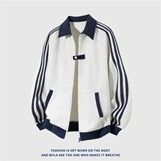 1506A/GW17030/P52休闲翻领棒球服外套撞色新款宽松长袖开衫夹克，男装夹克，星座1506A