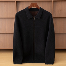 2025年秋季长袖时尚百搭通勤简约羊绒开衫，男装羊绒开衫，米亚康羊绒