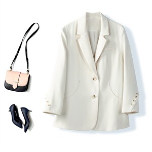 2023早春秋季新款小西装外套女士高级设计感百搭休闲简约宽肩西服，女装西装，海爱依仁