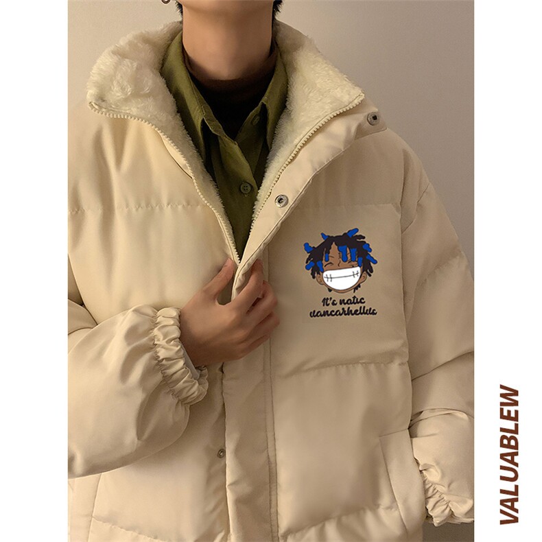 2026新款黑人头像宽松大码百搭加绒加厚高街棉衣MR9064-p88控118,男装棉衣,星座508（原C305）