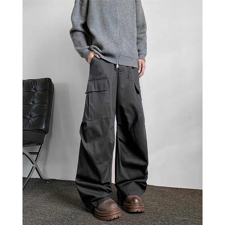 工装裤子男2025春季新款多口袋伞兵裤潮流宽松休闲长裤K6053-P63,男装休闲裤,星座412-2