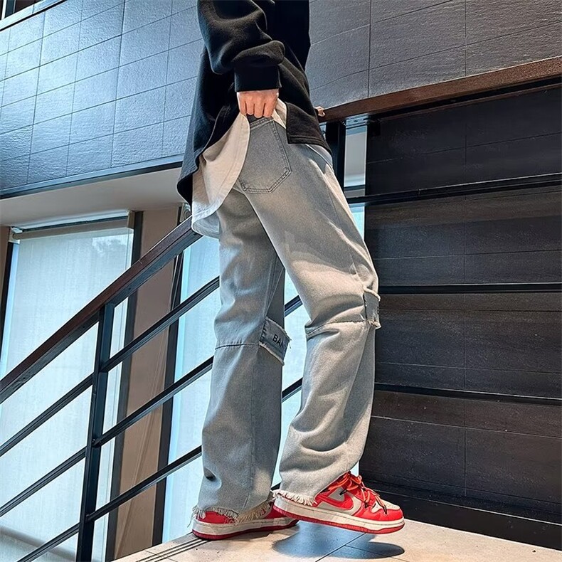牛仔裤男秋季潮大码休闲裤子高街N739P38,男装牛仔裤,星座1116-2