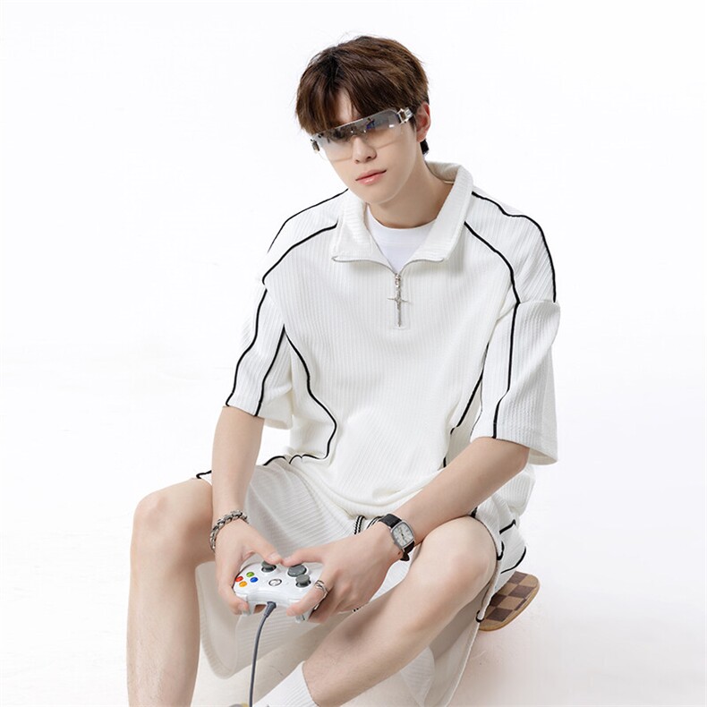 XZ809A/TZTZ01/P80/控98肌理感拼接解构休闲套装，男装休闲套装，星座809A(原222-1)