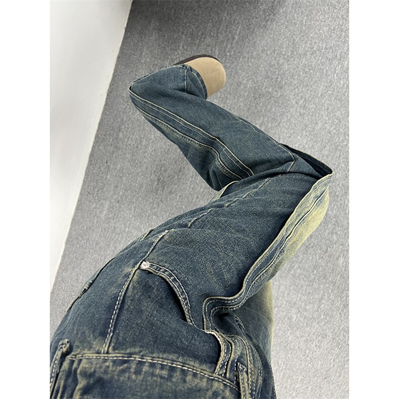 B221 美式ins高街加绒加厚牛仔裤 LK23134-P65 控88 加绒P75控98图片