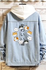 牛仔夹克男大码牛仔外套男茄克NJ77215-P60加绒款-P75，男装夹克，电商A040A