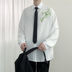 时尚印花设计感男女春秋长袖衬衫宽松小众情侣衬衣潮CS1113-P33，男装衬衫，星座308B-2
