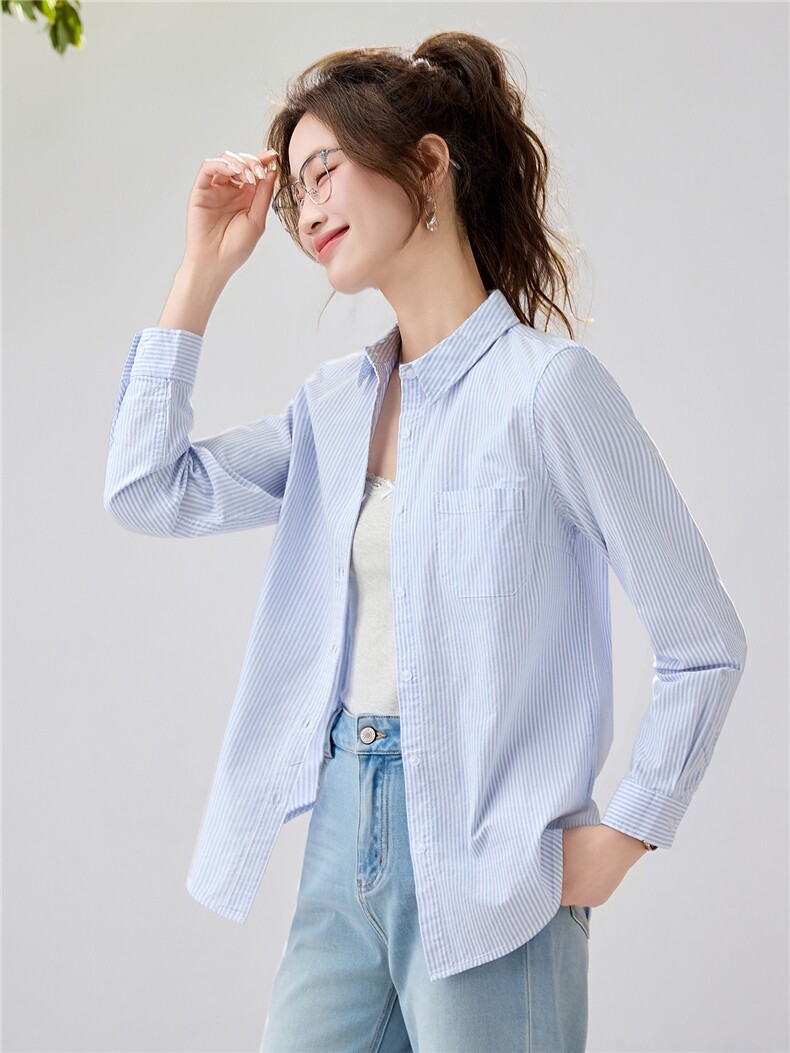 2026春夏新款白色衬衫女宽松显瘦通勤百搭衬衣韩系简约温柔气质，女装衬衫，艾米