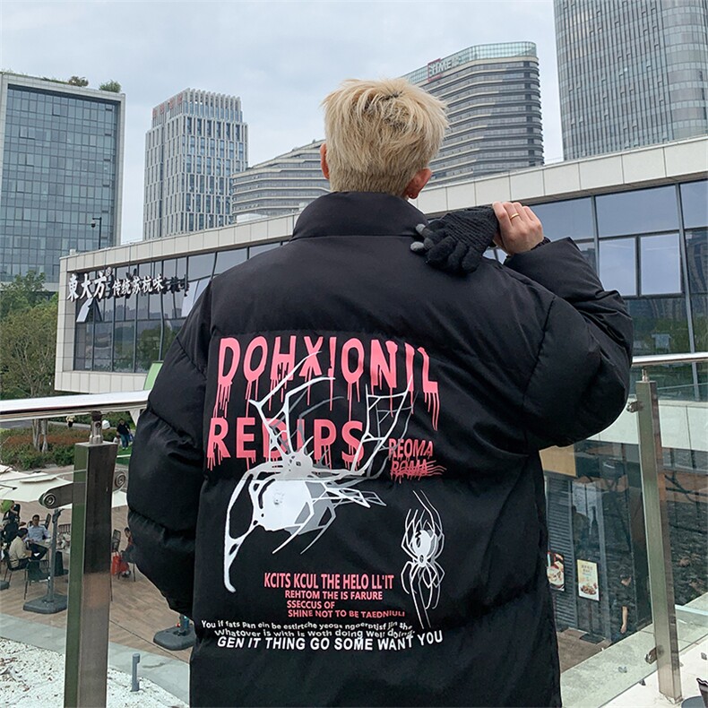 美式潮牌立领皮棉服男短款棉衣外套宽松面包服zx19批60,男装棉衣,星座307A