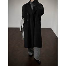 517A-8-Y88-P145冬季韩版老钱风高级感假两件复古毛呢大衣中长款，男装毛呢大衣，星座517A-8（原B282）