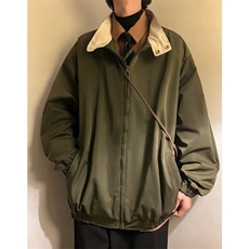 日系复古字母印花撞色翻领夹克男女秋季宽松百搭情侣外套J621P55，男装夹克，星座1116-2
