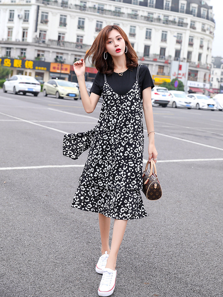 连衣裙时尚潮流舒适中长款2021年夏季个性气质优雅，女装半身裙，布衣桑