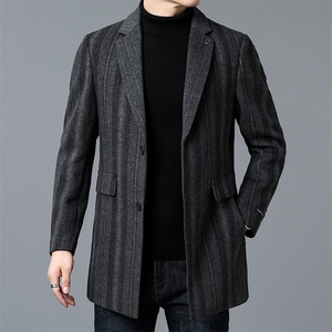 DZ93316钱塘2020-3冬季厚款商务休闲简约中年男士毛呢大衣P300图片