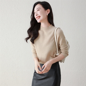 半高领羊绒衫女100%纯山羊绒秋冬新款洋气内搭长袖打底衫毛衣图片