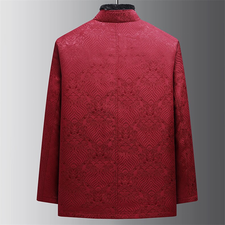唐装毛领羽绒服套装风90白鸭羽绒服可脱卸内胆外套TF823-P235,男装羽绒服,星座1105-3