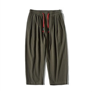 2021夏季新白底风 面料：100%棉 亚麻棉麻七分裤K2062-P30图片