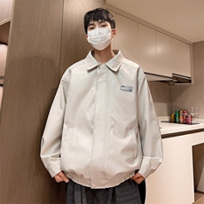 春季PU皮外套机车潮流男士夹克贴标皮衣宽松个性A266-PY006-P80，男装夹克，电商A266