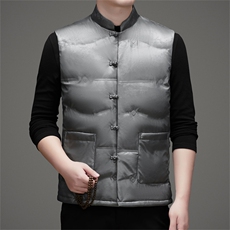 风羽绒服唐装马甲90绒羽绒服男复古盘扣中式唐装TR2816-P145，男装羽绒服，星座1105-3