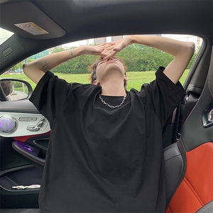 白色短袖衬衫男设计感休闲T恤220g精梳棉纯棉宽松百搭TX601-特P22图片