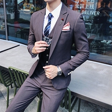 秋冬纯色西服套装三件套男小西装外套A470-TZ98，男装西服套装，电商A207