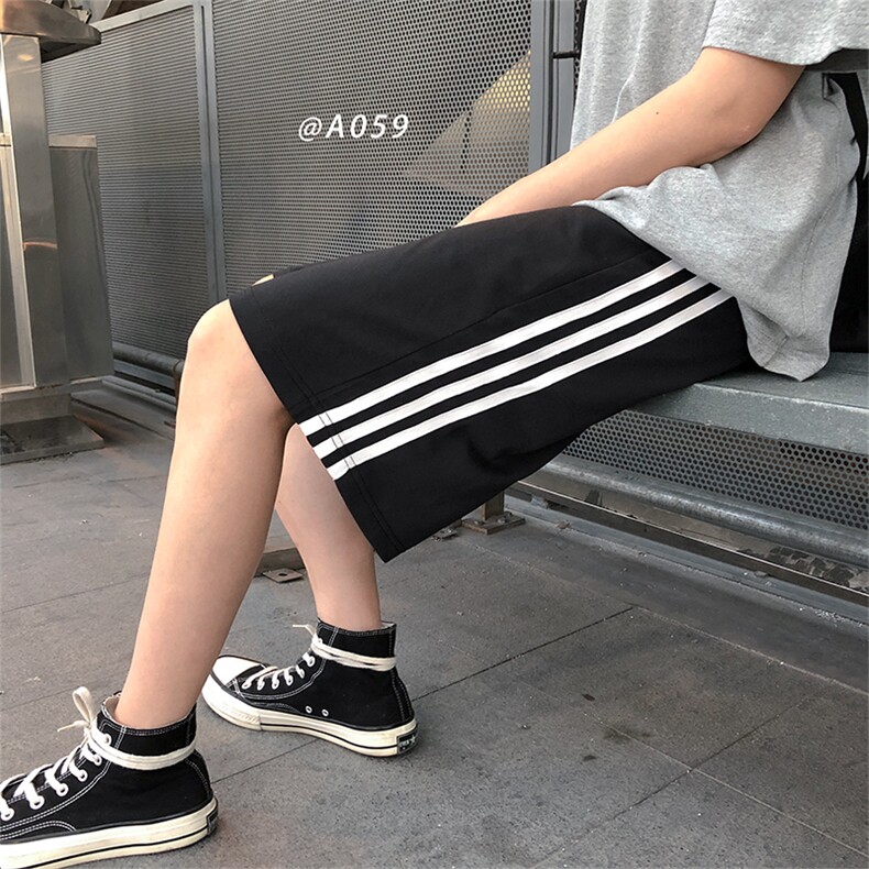21夏季新宽松港风潮大码男学生运动条纹卫裤休闲短裤8003-P25,男装休闲裤,电商A059