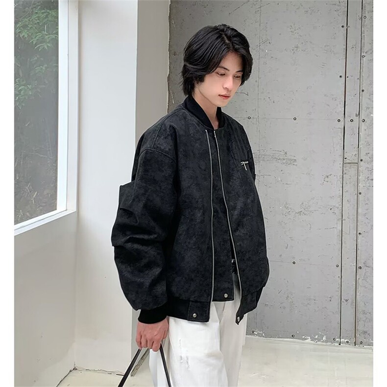 抖音得物痞帅外套男ins高街潮牌港系原宿风韩版潮宽松夹克AY1037,男装夹克,电商A443