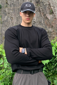 硬汉风肌理感坑条长袖t恤男款显肌肉运动健身上衣修身内搭打底衫图片