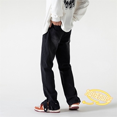 B221加绒加厚美式高街拉链牛仔裤LK22042-P60控78加绒P75控98，男装牛仔裤，电商B221
