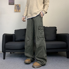 2025新款美式复古口袋伞兵工装裤褶皱潮流现货K8393-P52，男装休闲裤，星座512-3