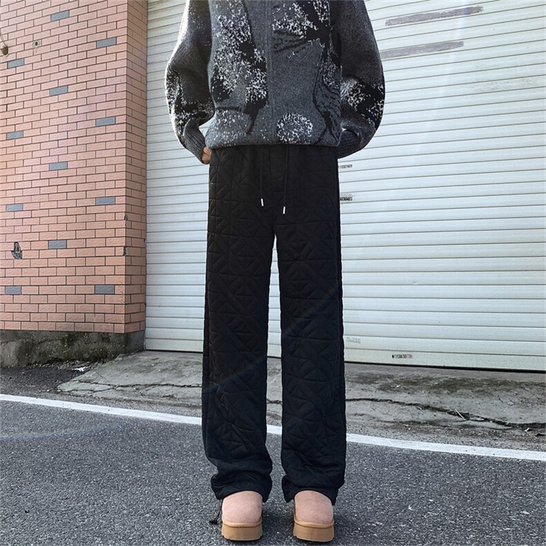 XZ-221-5/K1300/P55控78冬季保暖夹棉菱形格棉裤宽松直筒休闲裤,男装棉衣,星座221-5