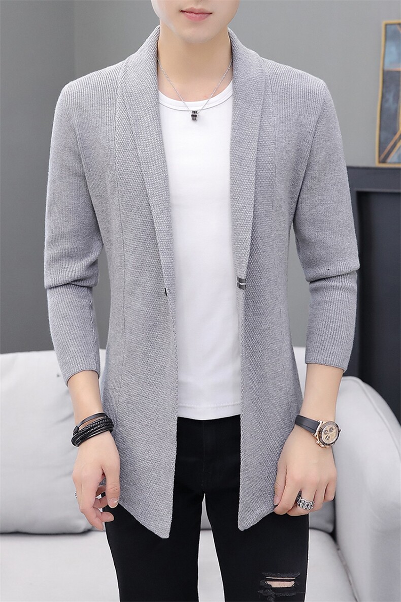 新款针织衫男开衫外套中长款风衣店主风K8819-P65,男装针织衫/毛衣,星座1207-1