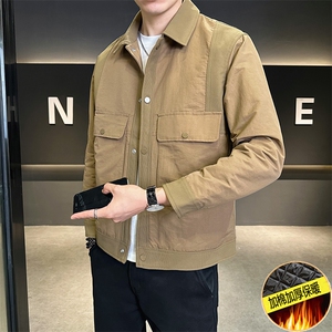加棉加厚夹克外套男秋冬季2024新款拼接潮牌 A313-89601-P145图片
