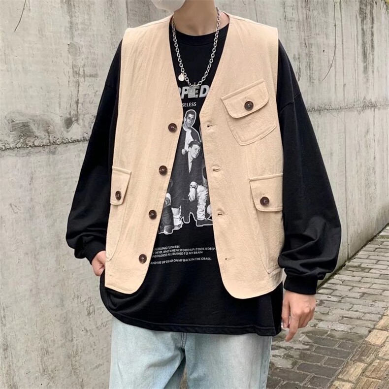 马甲男装2026夏季ins无袖背心宽松潮流帅气复古马夹衣服W2884-P36,男装背心/马甲,星座412