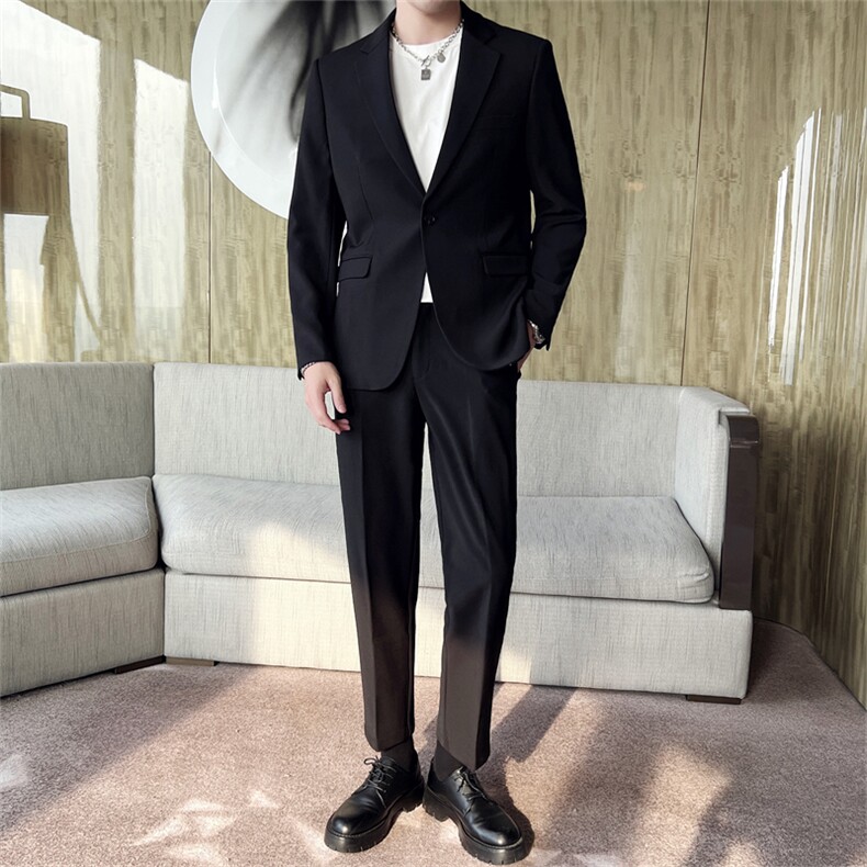 痞帅休闲潮流宽松轻熟风学院风西服套装男士网红外套秋冬款，男装西服套装，星座505-2（原电商A260-1)