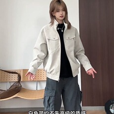 1506/QPU060/P72男生穿搭立领工装外套高级感飞行员棒球服，男装工装外套，星座1506