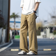 美式宽松工装坠感百搭挺括纯棉设计感休闲裤K672特批4888，男装工装外套，星座718-1