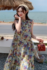 夏季无袖连衣裙中长款女，女装连衣裙，浙宝069
