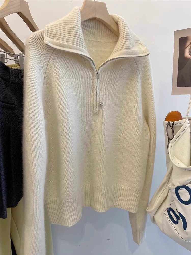 时尚百搭宽松羊毛衫舒适保暖显瘦上衣，女装羊毛衫，恩泰羊绒